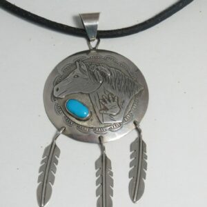#2485 Ricker Reeder Silver Navajo Horse Pendant