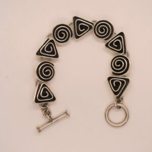 #2965 Chunky Mexican 925 Solid Sterling Silver Bracelet