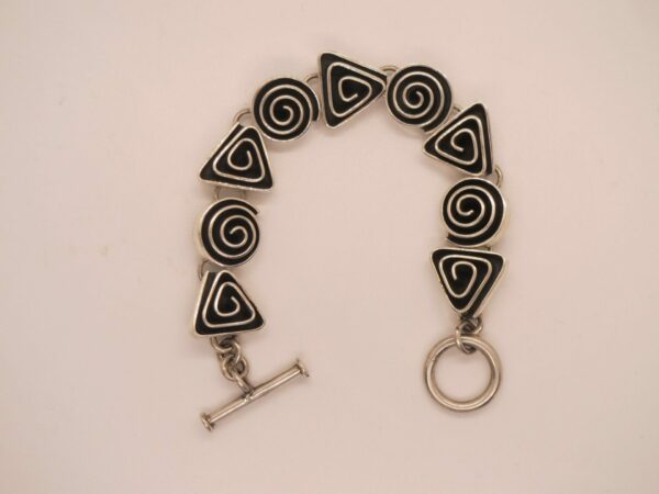 #2965 Chunky Mexican 925 Solid Sterling Silver Bracelet