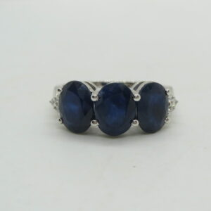 #3118 9ct White Gold Natural Sapphire & Diamond Ring (Value: $4,590.00)