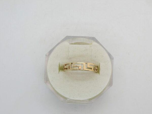 #3192 9CT YELLOW GOLD GREEK KEY DESIGN RING
