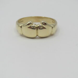 #3196 VINTAGE UNISEX 9CT YELLOW GOLD BOXING GLOVES RING