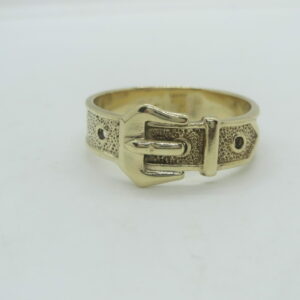 #3201 VINTAGE UNISEX 9CT YELLOW GOLD BUCKLE RING