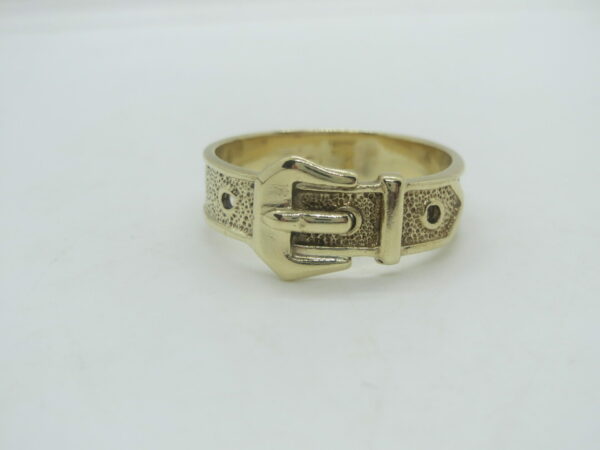 #3201 VINTAGE UNISEX 9CT YELLOW GOLD BUCKLE RING