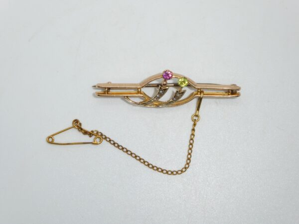#3413 ANTIQUE 9CT ROSE GOLD SUFFRAGETTE BROOCH IN ORIGINAL BOX (Value: $1,890.00) - Image 2