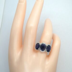 #3538 14CT ROSE GOLD SAPPHIRE & DIAMOND RING (Value: $9,870.00)