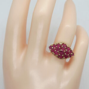#3067 10ct Yellow Gold Ruby & Diamond Ring