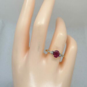 #3819 9ct Yellow Gold Natural Ruby & Diamond Ring