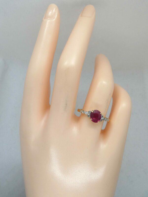 #3819 9ct Yellow Gold Natural Ruby & Diamond Ring