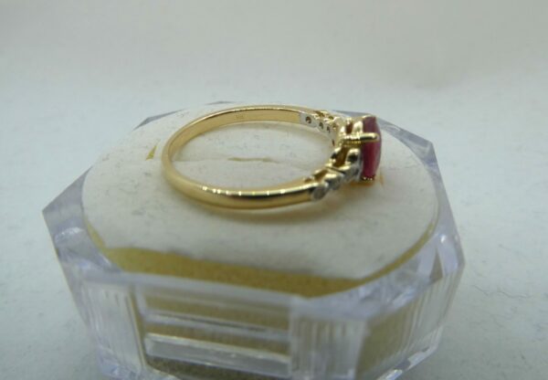 #3819 9ct Yellow Gold Natural Ruby & Diamond Ring - Image 3