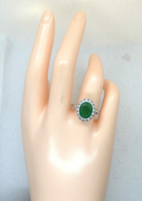 #3865 14ct White Gold Emerald & Diamond Ring (Value: $12,890.00)