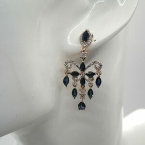 #3878 14ct Rose Gold Sapphire & Diamond Earrings (Value: $8,390.00)
