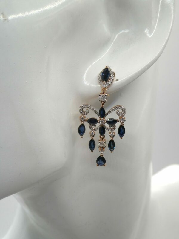 #3878 14ct Rose Gold Sapphire & Diamond Earrings (Value: $8,390.00)