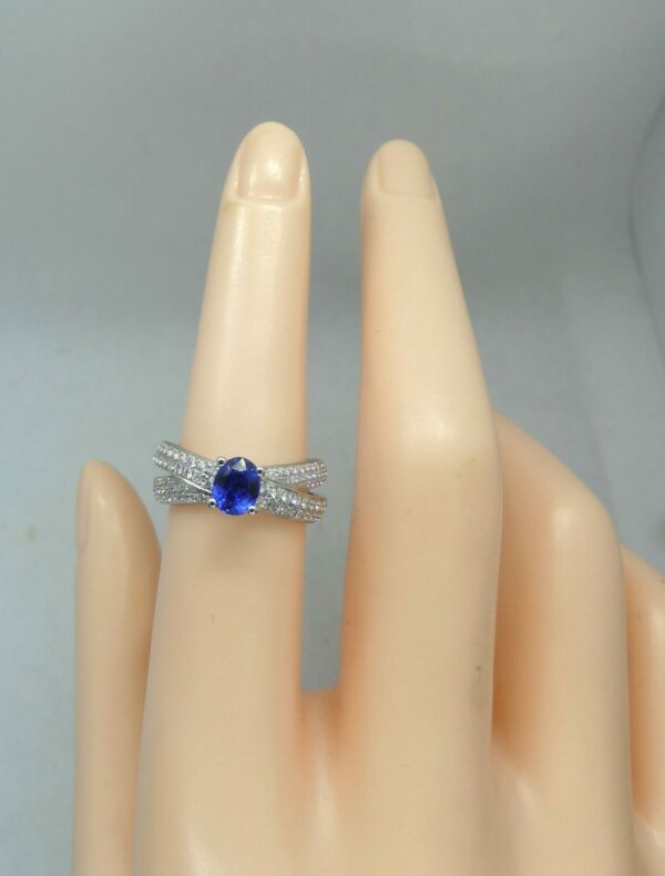 #3891 18ct White Gold Sapphire & Diamond Ring (Value: $6,890.00) - Image 2