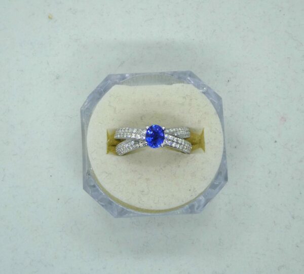 #3891 18ct White Gold Sapphire & Diamond Ring (Value: $6,890.00)