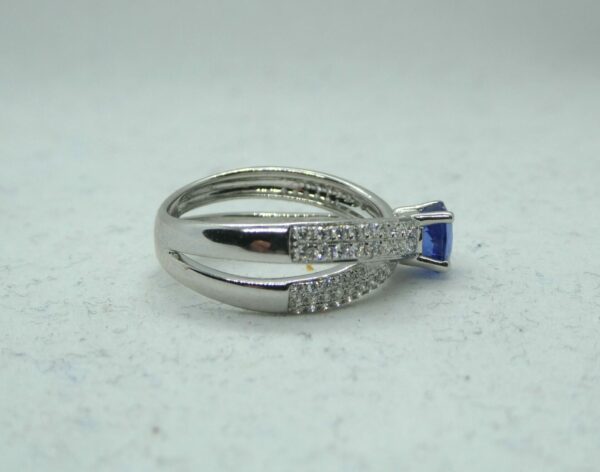 #3891 18ct White Gold Sapphire & Diamond Ring (Value: $6,890.00) - Image 3
