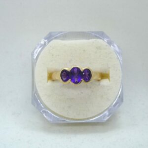 #3767 9ct Yellow Gold African Amethyst Ring