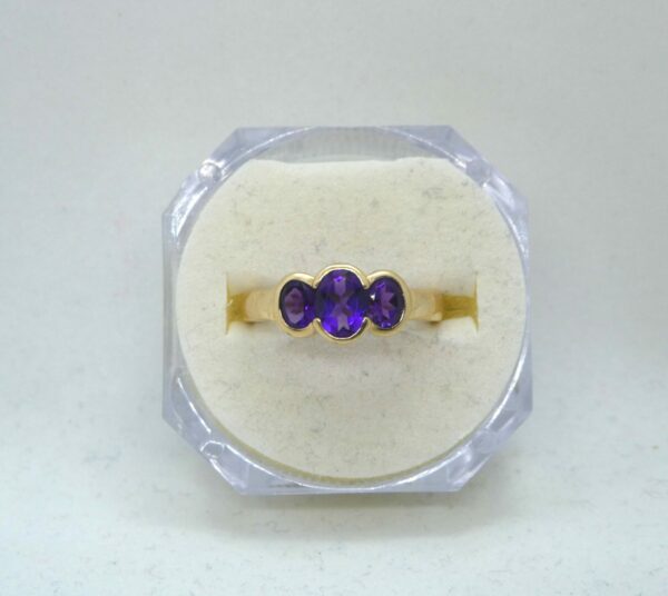 #3767 9ct Yellow Gold African Amethyst Ring