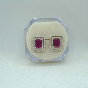 #3897 14ct Yellow Gold Ruby & Diamond Earrings (Value: $12,000.00)