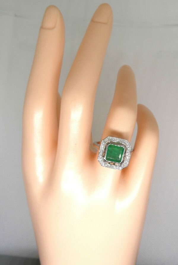 #3902 14ct White Gold Emerald & Diamond Ring (Value: $7,250.00) - Image 2