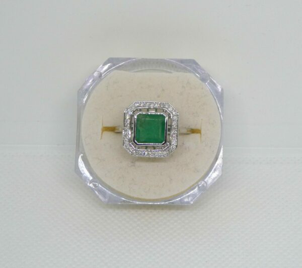 #3902 14ct White Gold Emerald & Diamond Ring (Value: $7,250.00)