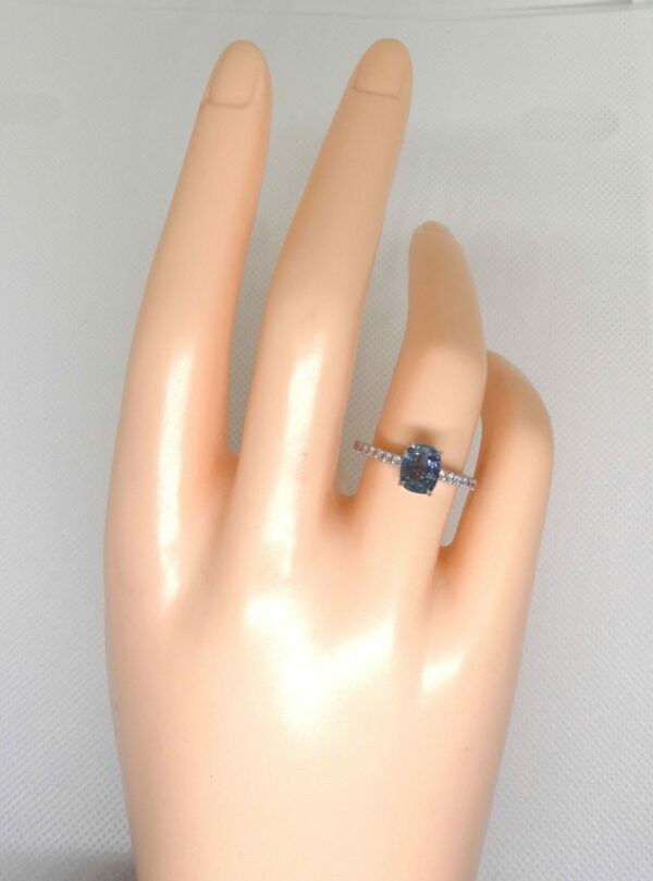 #3903 14ct White Gold Untreated Ceylon Sapphire & Diamond Ring (Value: $7,690.00) - Image 2