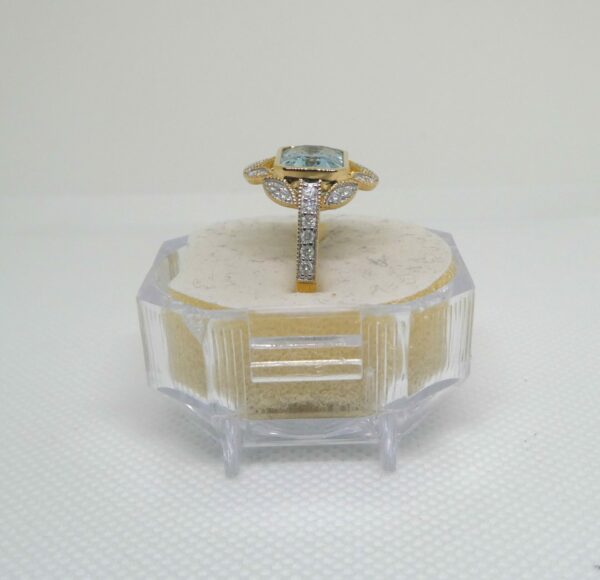 #3904 14ct Yellow/White Gold Aquamarine & Diamond Ring (Value: $12,590.00) - Image 3