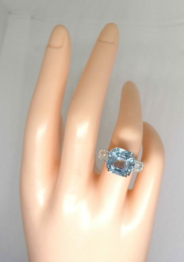 #3905 14ct White Gold Aquamarine & Diamond Ring (Value: $12,790.00) - Image 2