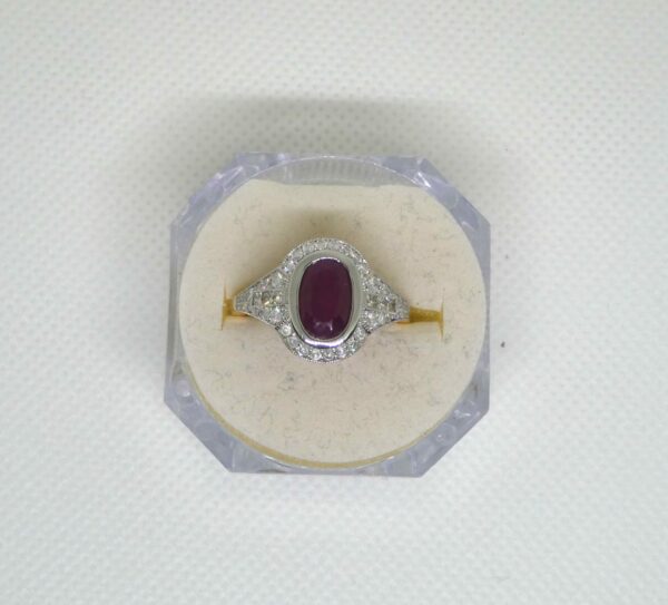 #3908 14ct Yellow/White Gold Ruby & Diamond Ring (Value: $13,690.00)