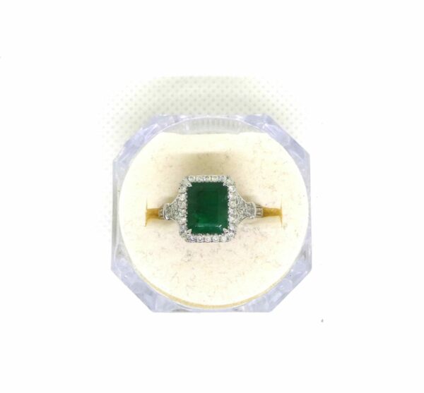 #3913 14ct White Gold Emerald & Diamond Ring (Value: $13,990.00)