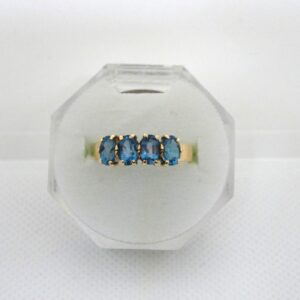 #3916 9ct Yellow Gold London Blue Topaz Ring
