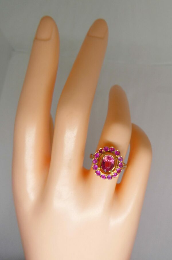#3928 9ct Yellow Gold Tourmaline, Pink Sapphire & Diamond Ring - Value: $3,290.00 - Image 2