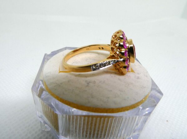 #3928 9ct Yellow Gold Tourmaline, Pink Sapphire & Diamond Ring - Value: $3,290.00 - Image 3