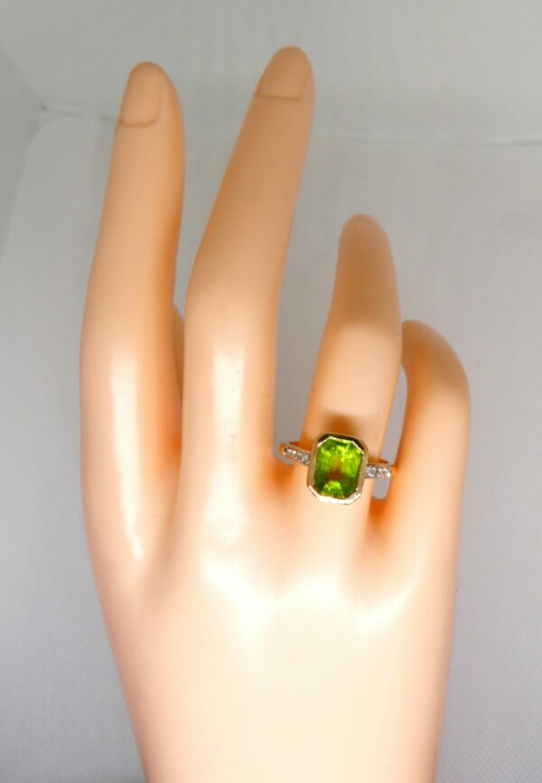 #3935 9ct Yellow Gold Peridot & Diamond Ring - Value: $2,890.00 - Image 2