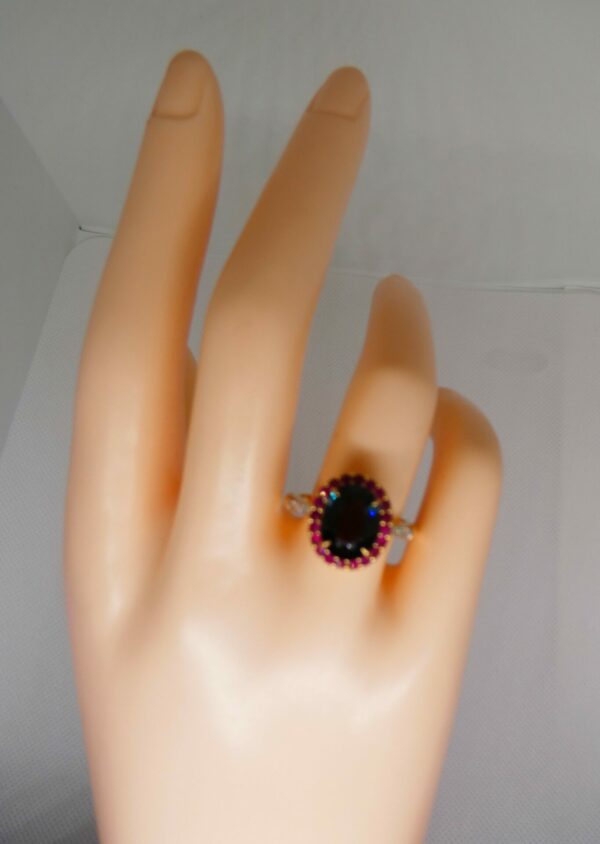 #3933 9ct Yellow Gold Topaz, Ruby & Diamond Ring - Value: $3,890.00 - Image 2