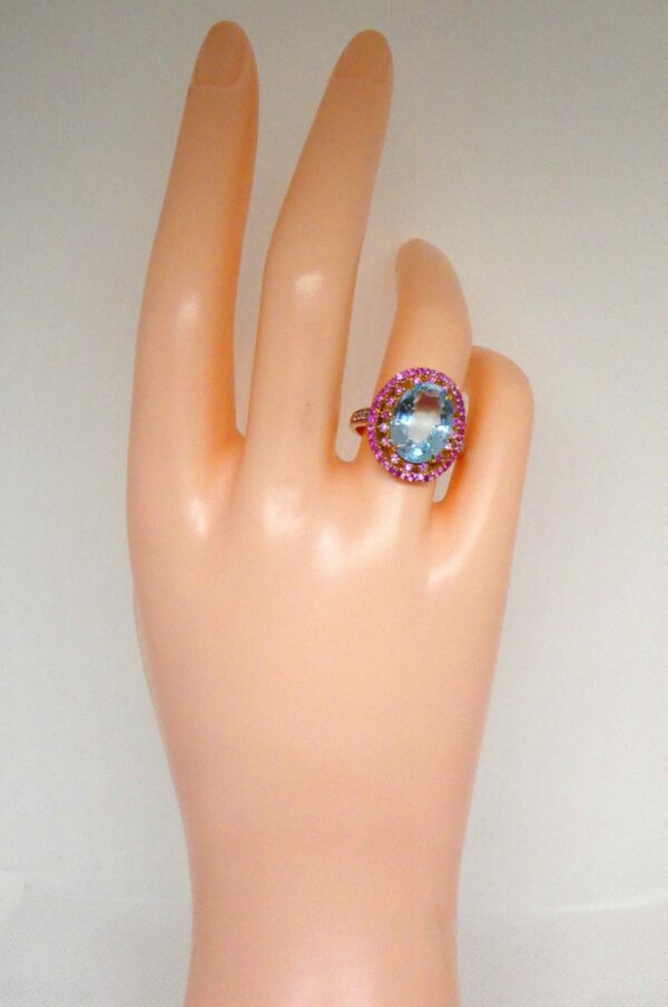 #3938 9ct Yellow Gold Topaz, Sapphire & Diamond Ring - Value: $3,890.00 - Image 2