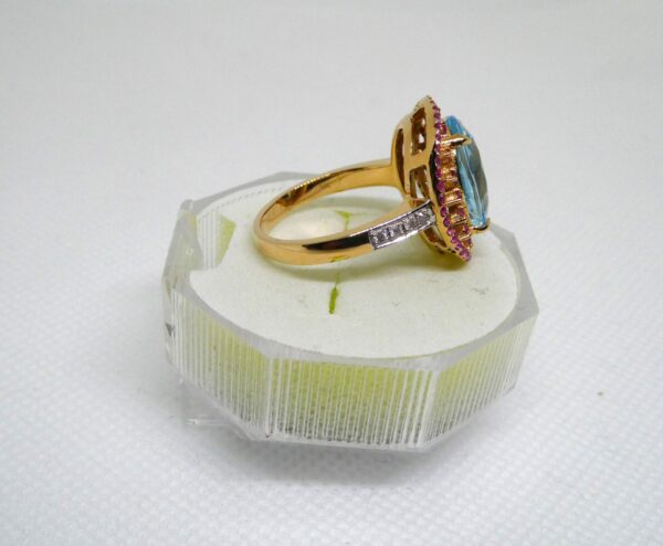 #3938 9ct Yellow Gold Topaz, Sapphire & Diamond Ring - Value: $3,890.00 - Image 3