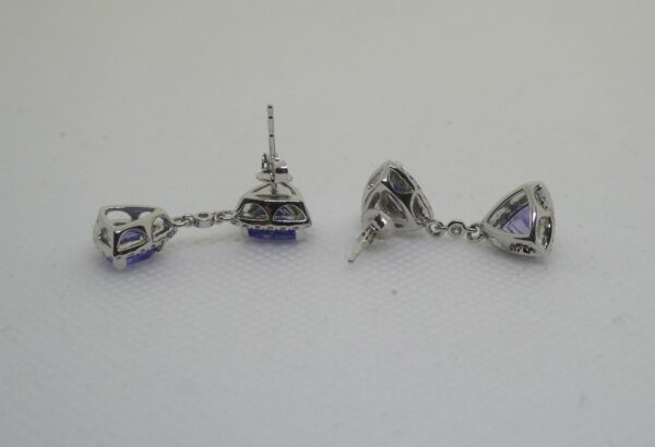 #3960 14ct White Gold Tanzanite & Diamond Earrings (Value: $9,290.00) - Image 3