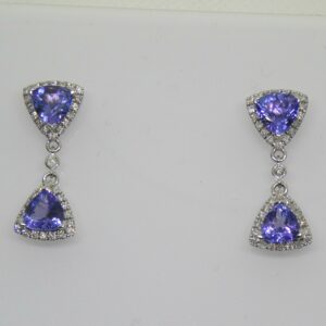 #3960 14ct White Gold Tanzanite & Diamond Earrings (Value: $9,290.00)