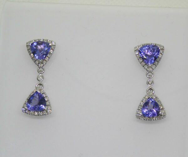 #3960 14ct White Gold Tanzanite & Diamond Earrings (Value: $9,290.00)