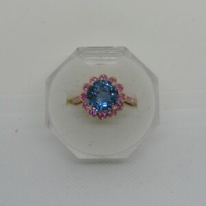 #3958 9ct Rose Gold Topaz, Sapphire & Diamond Ring (Value: $3,690.00)