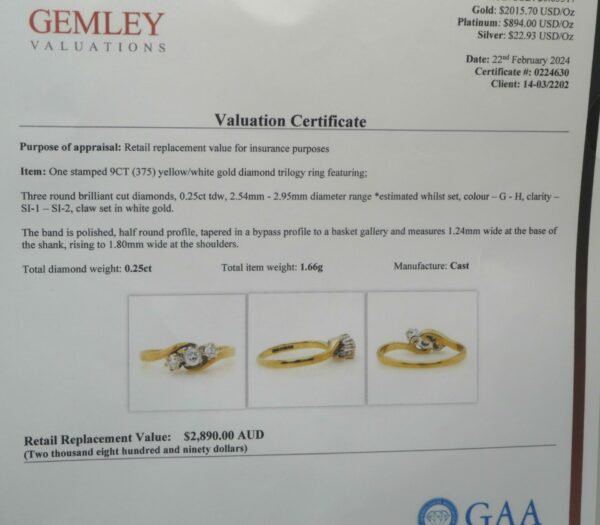 #3650 9ct Yellow Gold Diamond Ring - Value: $2,890.00 - Image 4