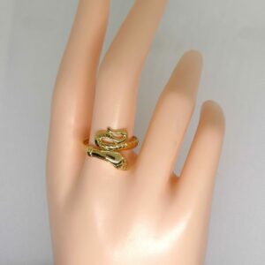 #3970 9ct Yellow Gold Diamond Snake Ring