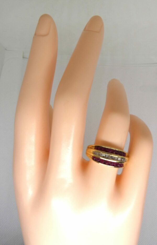 #3968 9ct Yellow Gold Ruby & Diamond Ring