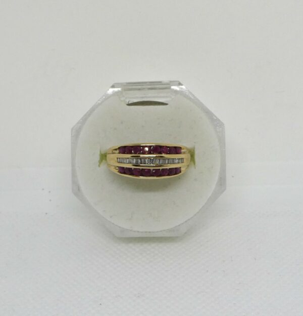 #3968 9ct Yellow Gold Ruby & Diamond Ring - Image 2
