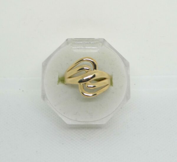 #3969 9ct Yellow Gold Bypass Design Ring - Image 2