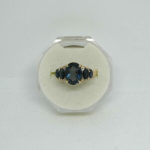 #3977 9ct Yellow Gold Topaz, Sapphire & Diamond Ring - Value: $2,890.00