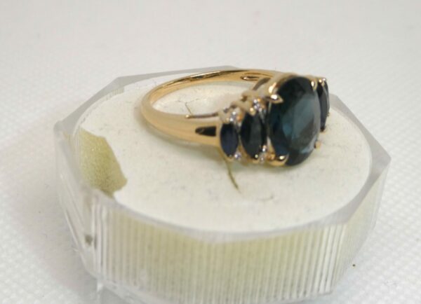 #3977 9ct Yellow Gold Topaz, Sapphire & Diamond Ring - Value: $2,890.00 - Image 3