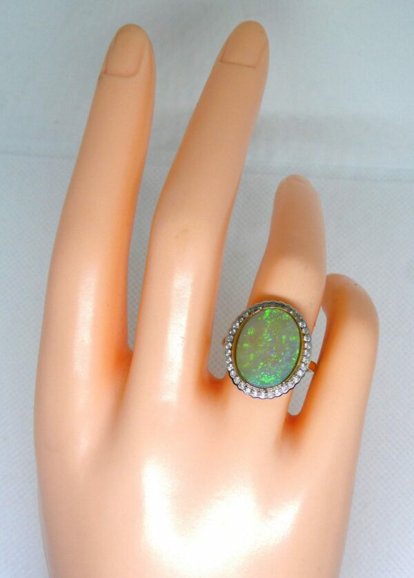 #3989 14ct Yellow Gold Opal (Coober Pedy) & Diamond Ring (Value: $8,790.00) - Image 2