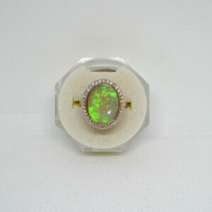 #3989 14ct Yellow Gold Opal (Coober Pedy) & Diamond Ring (Value: $8,790.00)
